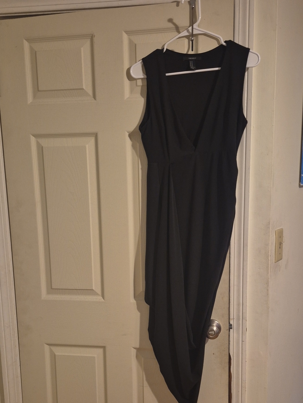 Classic Black Sleeveless Wrap Dress
